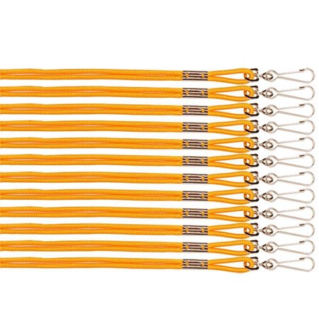 CHAMPION SPORTS 10 in. Heavy Nylon Lanyard&#44; Yellow - Pack of 12 125GD